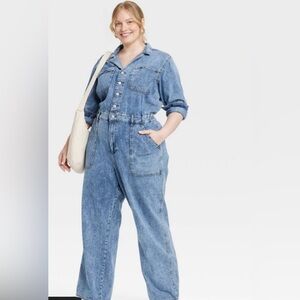 Ava & Viv Light Blue Denim Jumpsuit